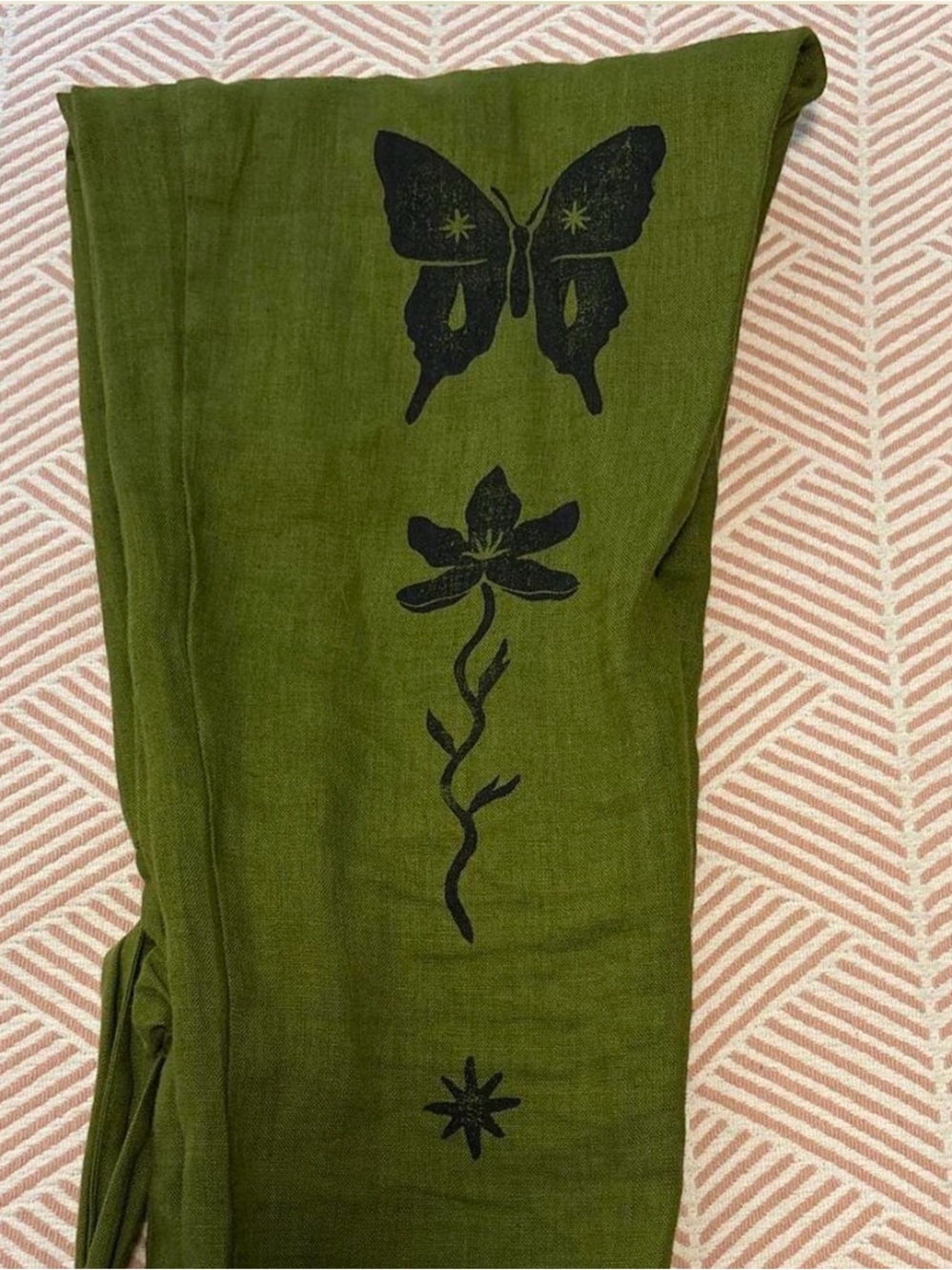 Sister Nettle butterfly flower moon star 100% linen pants - Picture 4 of 4